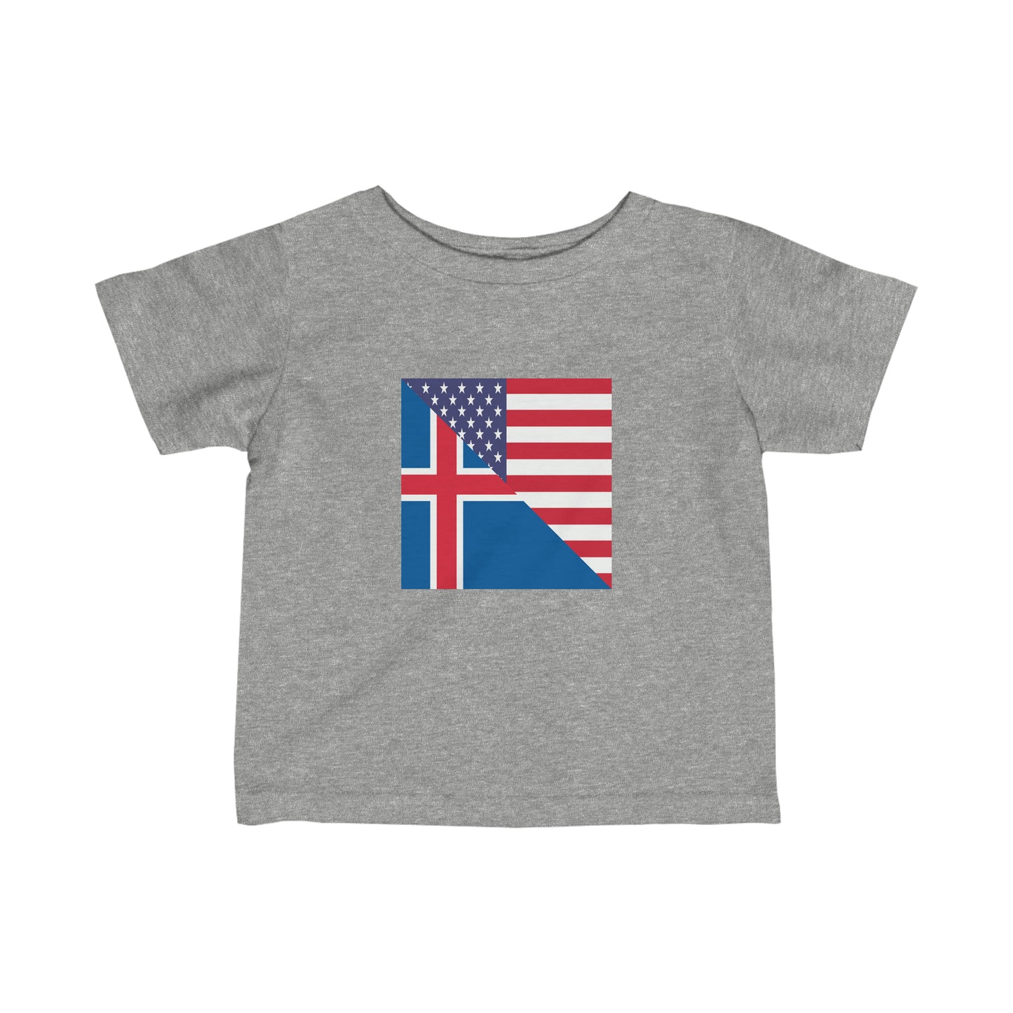 Infant Iceland American Flag Icelander USA Toddler Tee Shirt