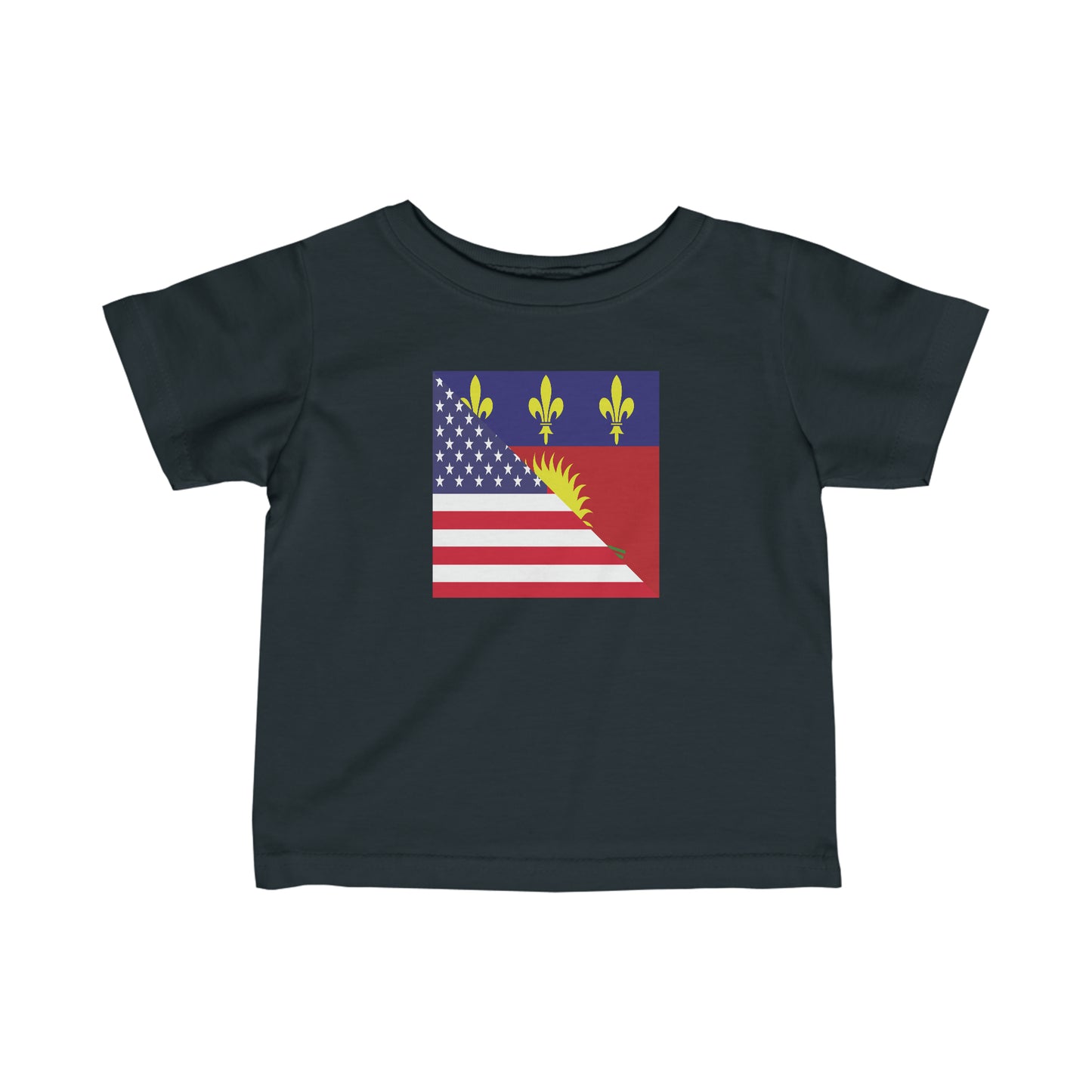 Infant Guadeloupe American Flag Half Guadeloupean USA Toddler Tee Shirt