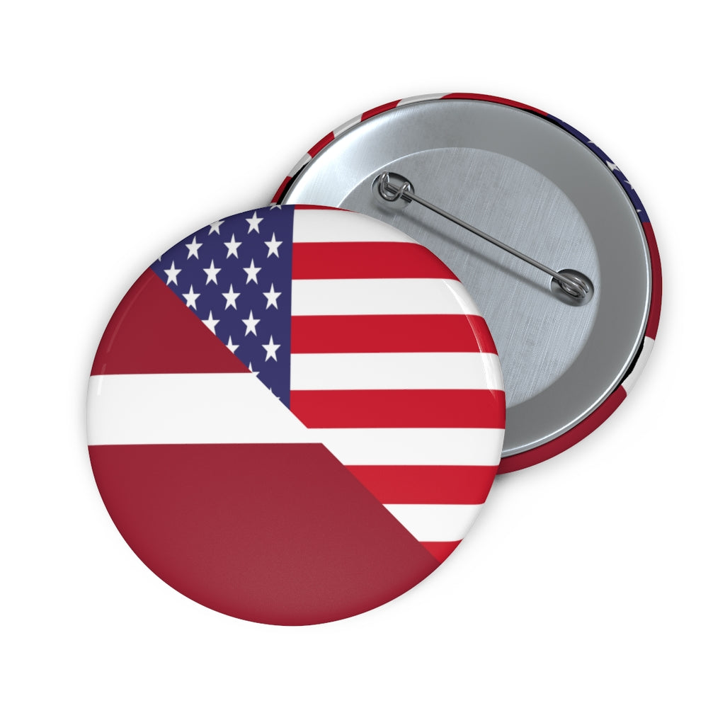 Latvian American Flag Pin Button | Latvia USA Pins