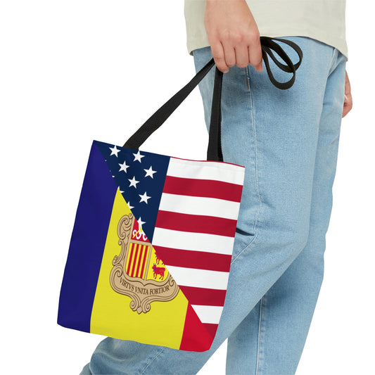 Andorra American Flag Andorran USA Tote Bag | Shoulder Bag