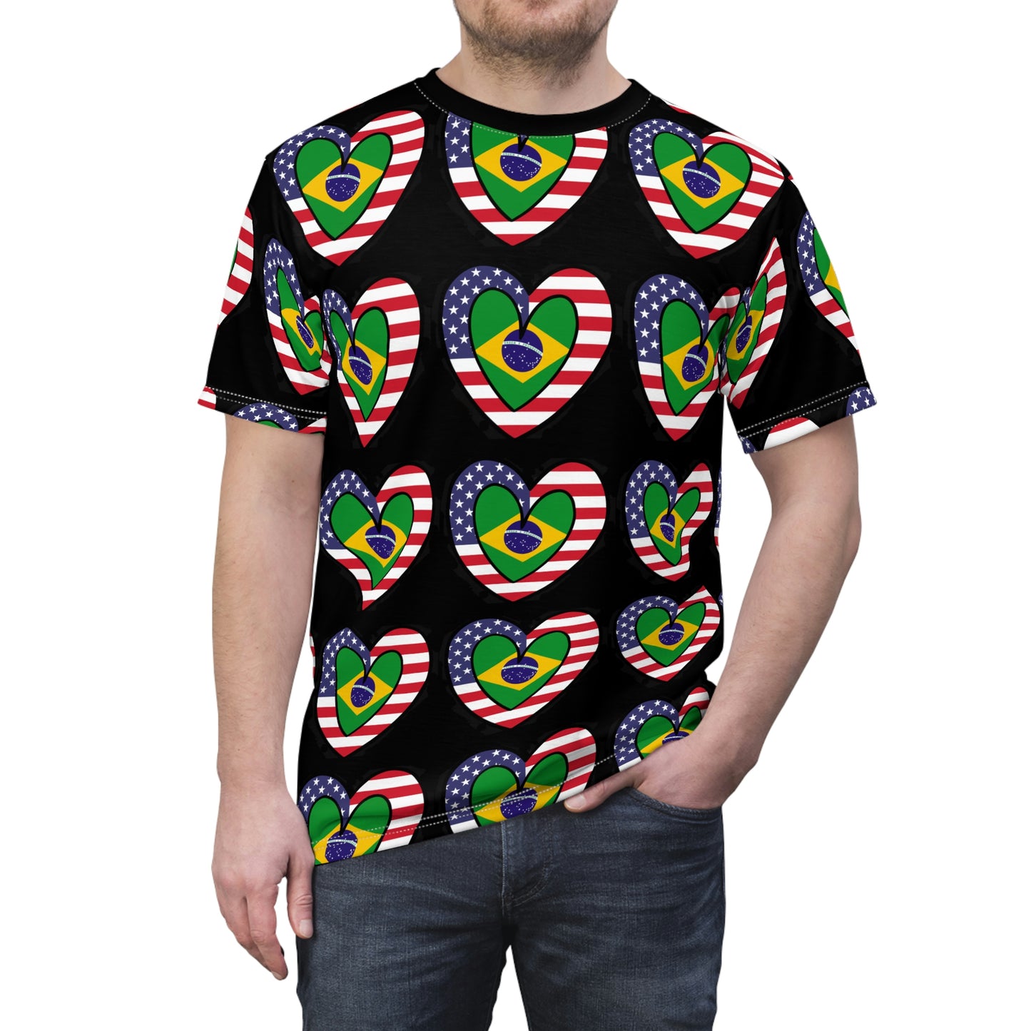 Brazilian American Unisex AOP Cut & Sew Tee | Brazil USA