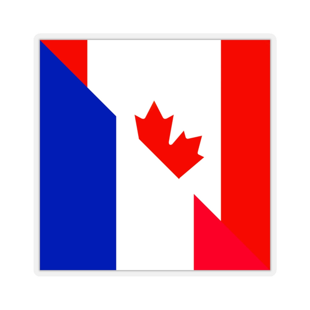 Canadian French Flag Sticker | Canada France Stickers