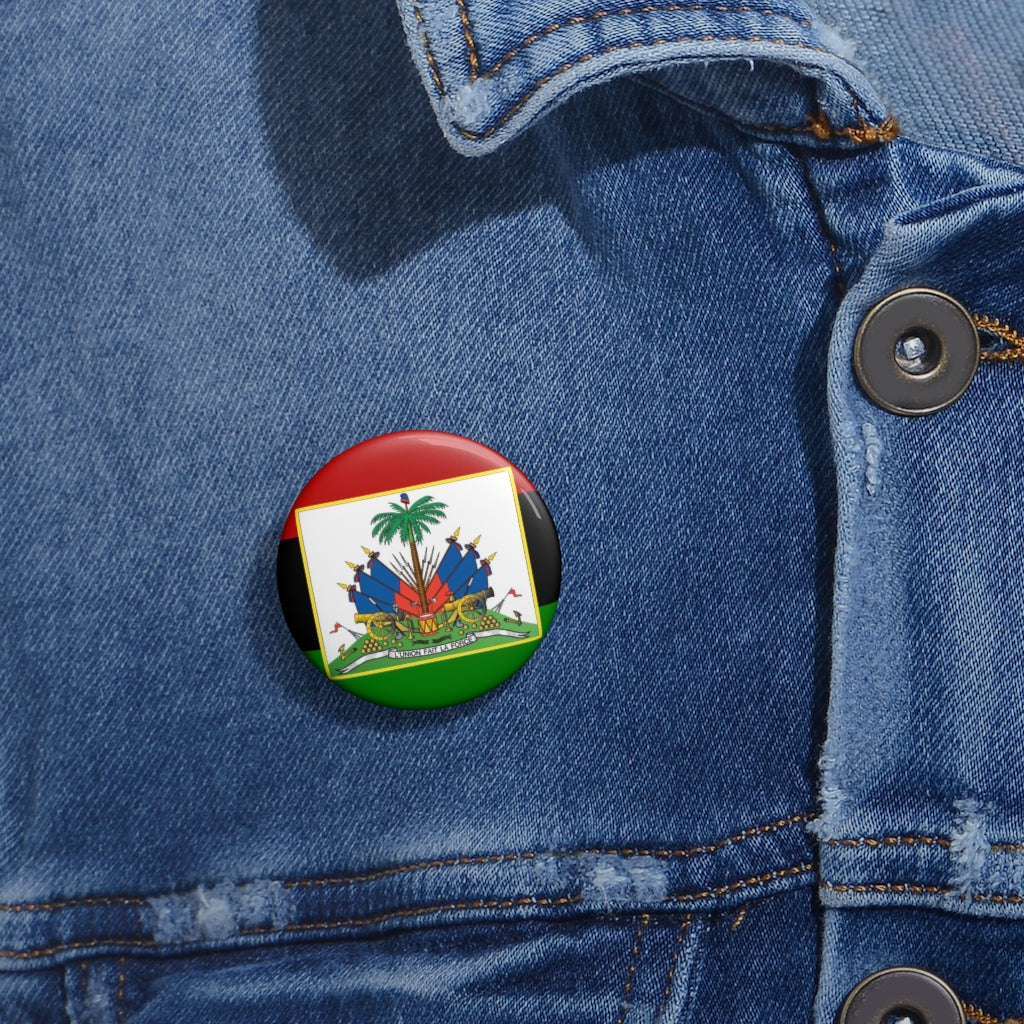 Pan African Haitian Flag Pin Button | Haiti