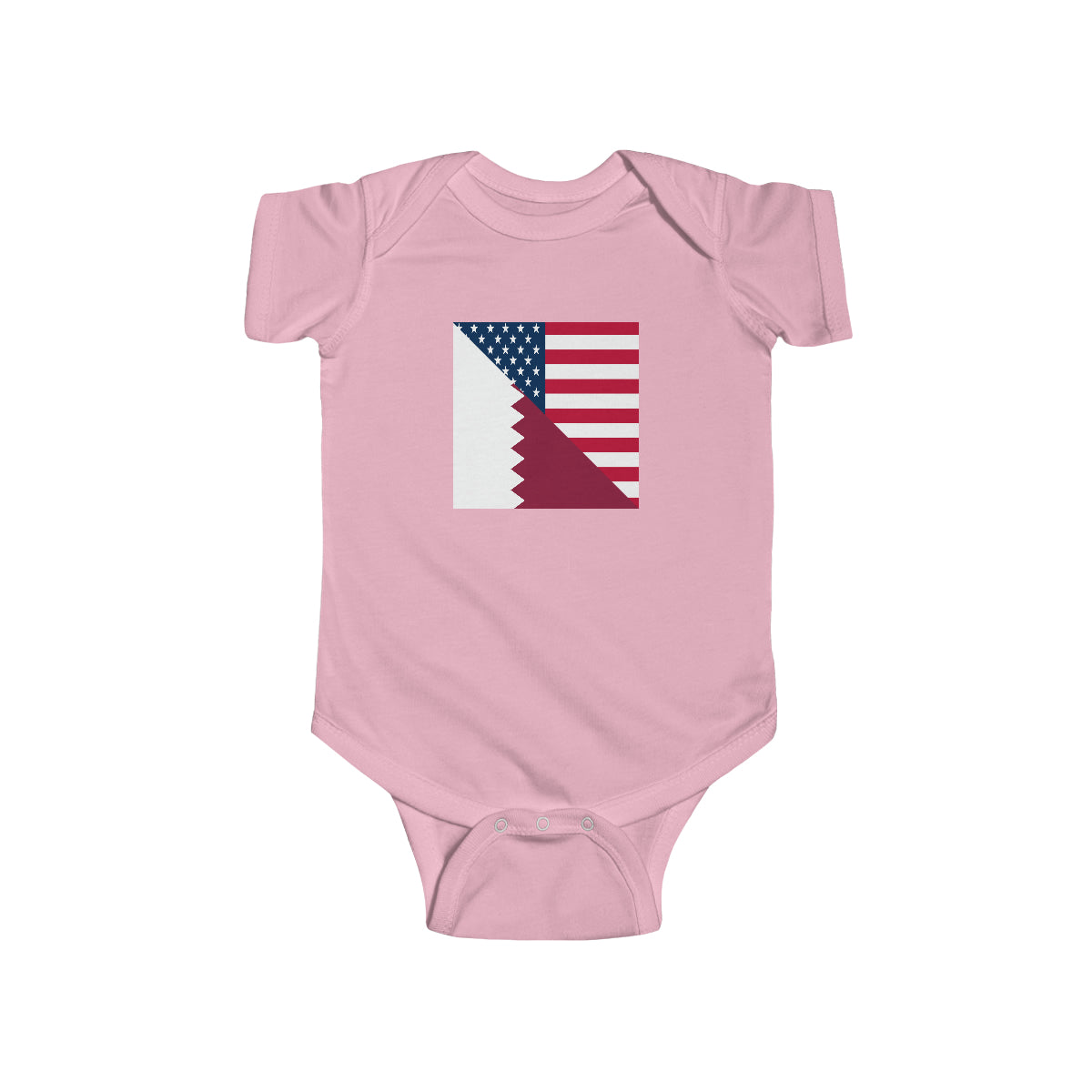 Qatar American Flag Half Qatari USA Baby Bodysuit | Newborn Boy Girl