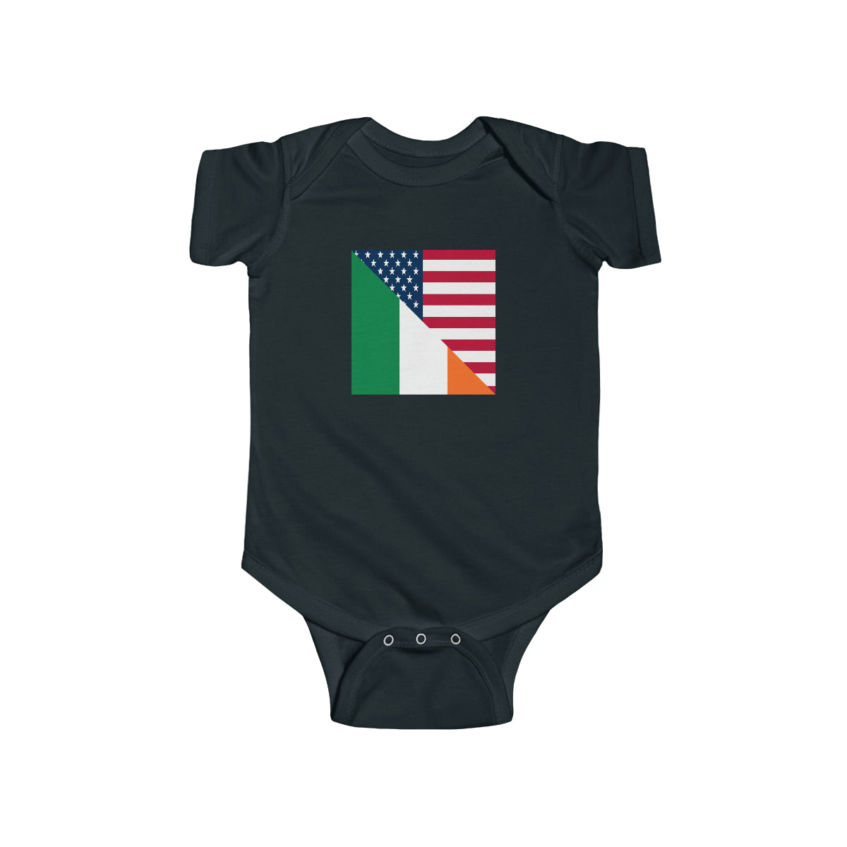 Irish American Flag Half Ireland USA Baby Bodysuit | Newborn Boy Girl