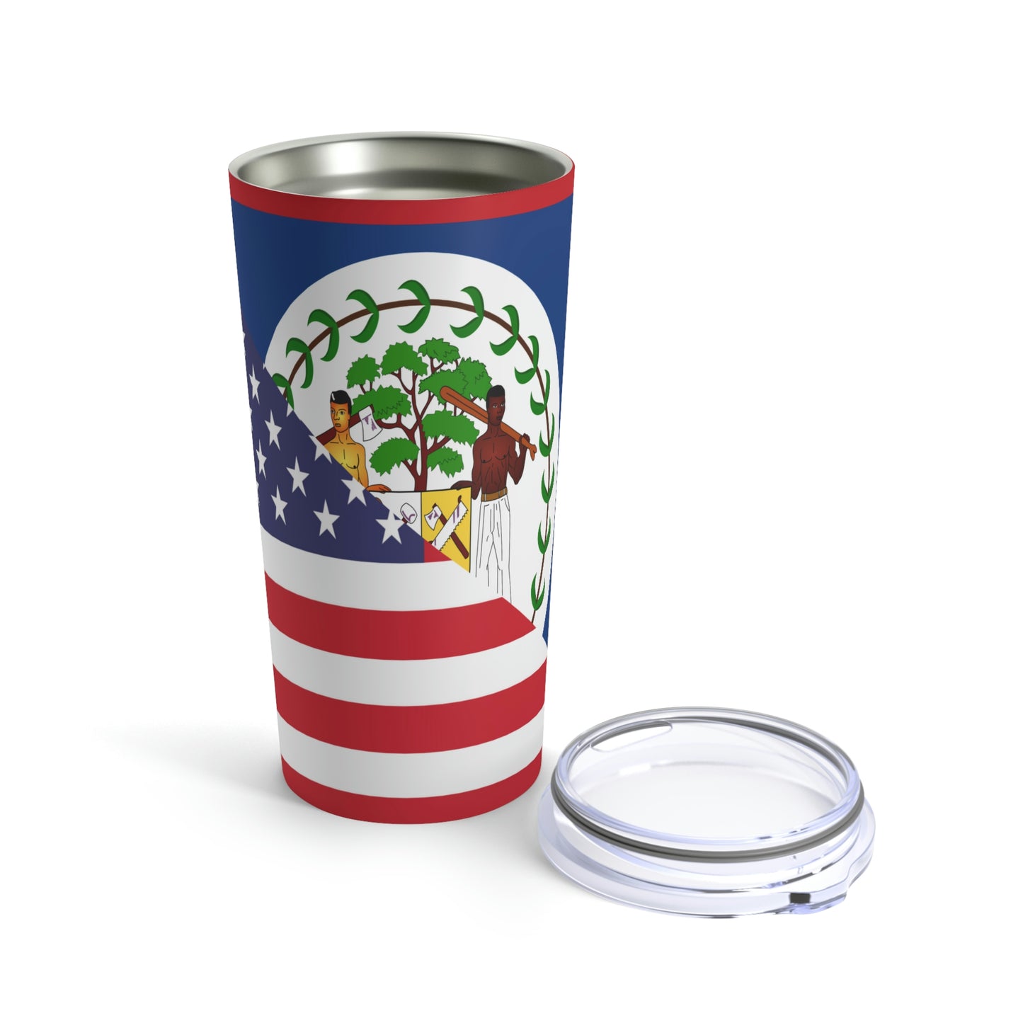 Belize American Flag Half Belizean USA Tumbler 20oz