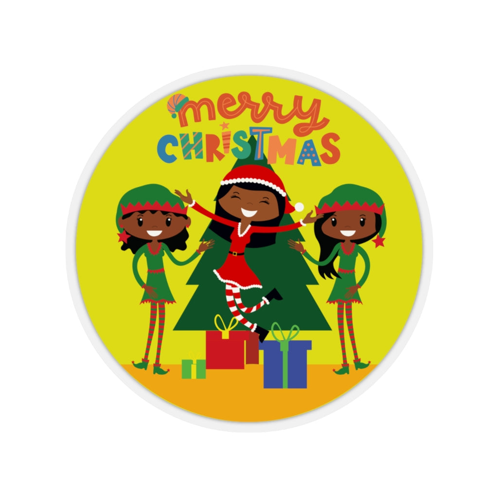 Merry Christmas Black Women Sticker | Black Christmas