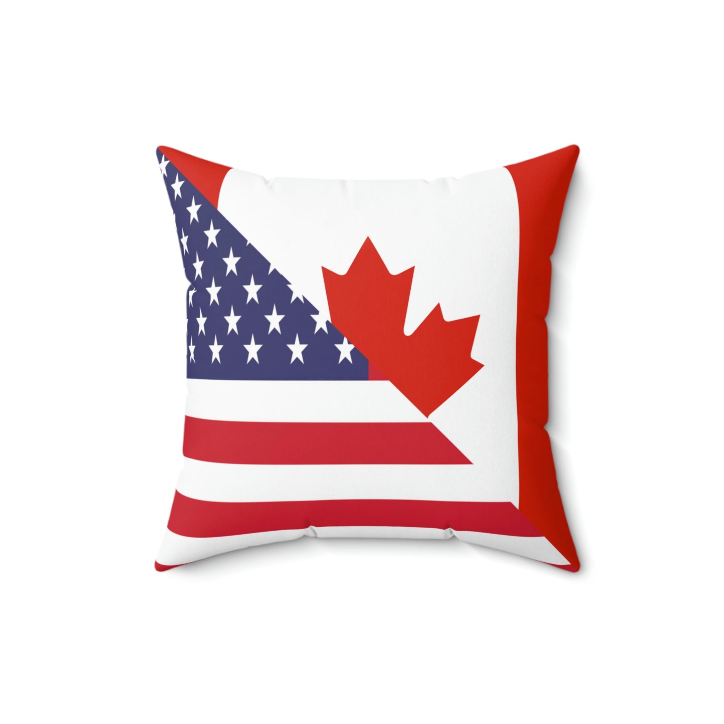 Canadian American Flag Canada USA Spun Polyester Square Pillow