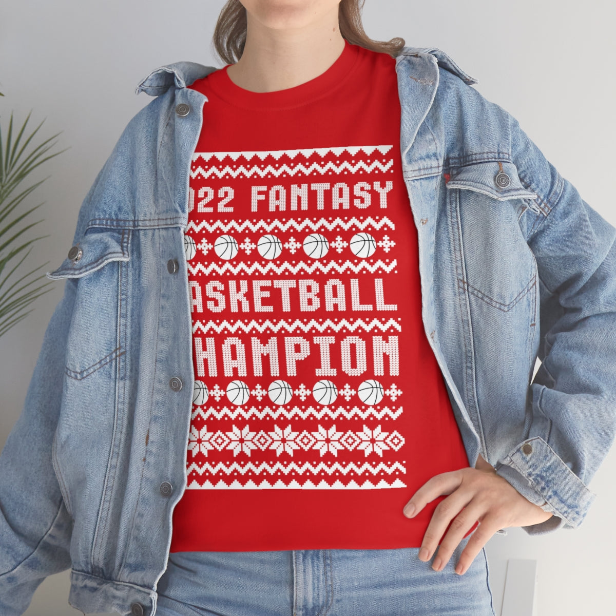 Fantasy Basketball Champion 2022 Ugly Christmas Tee Shirt | Unisex Champ T-Shirt