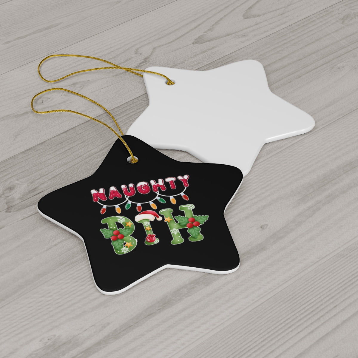 Naughty Bih Holiday Ceramic Ornaments | Not Nice Xmas Christmas Tree