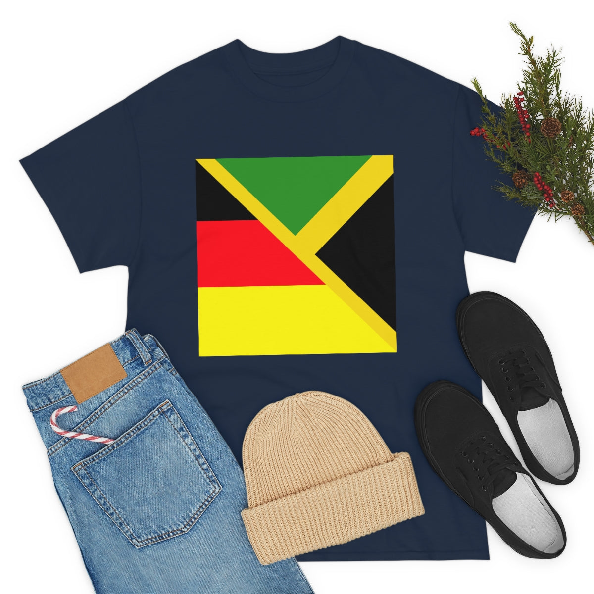 Jamaican German Flag Half Jamaica Germany T-Shirt | Unisex Tee Shirt