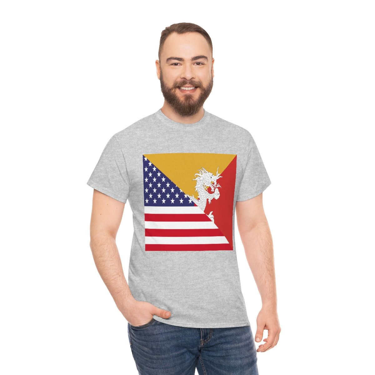 Bhutan American Flag Half Bhutanese USA T-Shirt | Unisex Tee Shirt