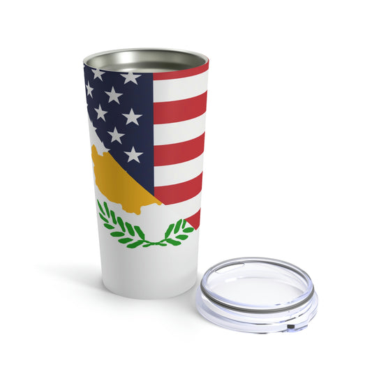 Cyprus American Flag Half USA Tumbler 20oz