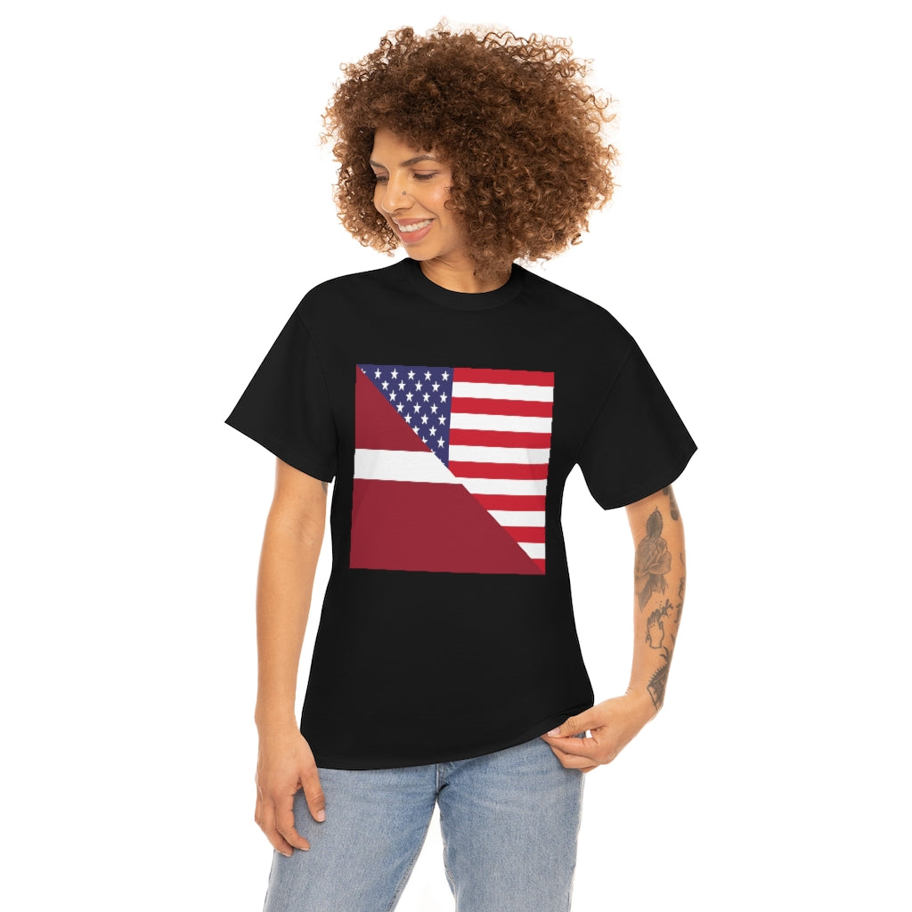 Latvian American Flag Tshirt | Unisex Latvia USA Men Women Shirt