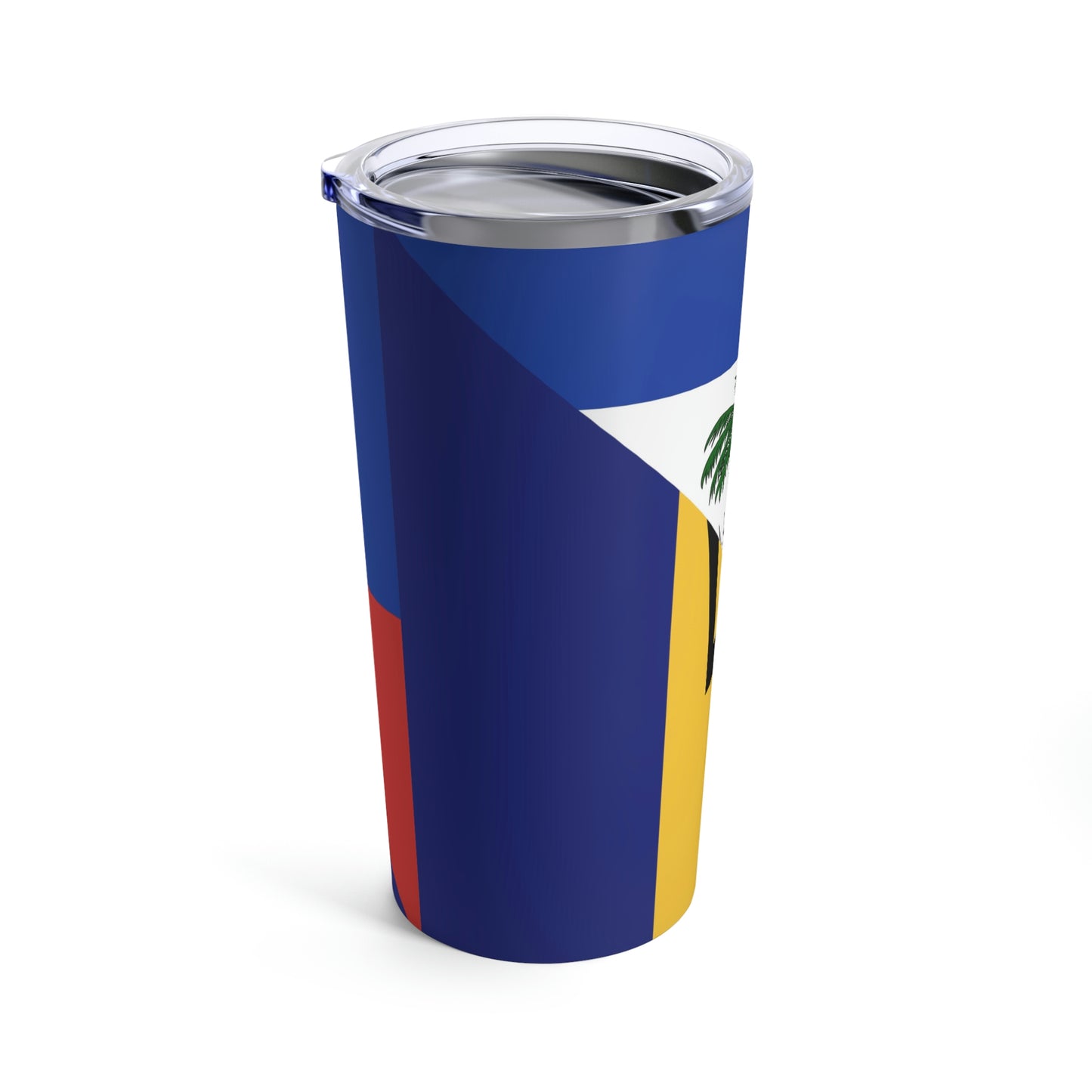 Haitian Bajan Flag Half Haiti Barbados Tumbler 20oz Beverage Container