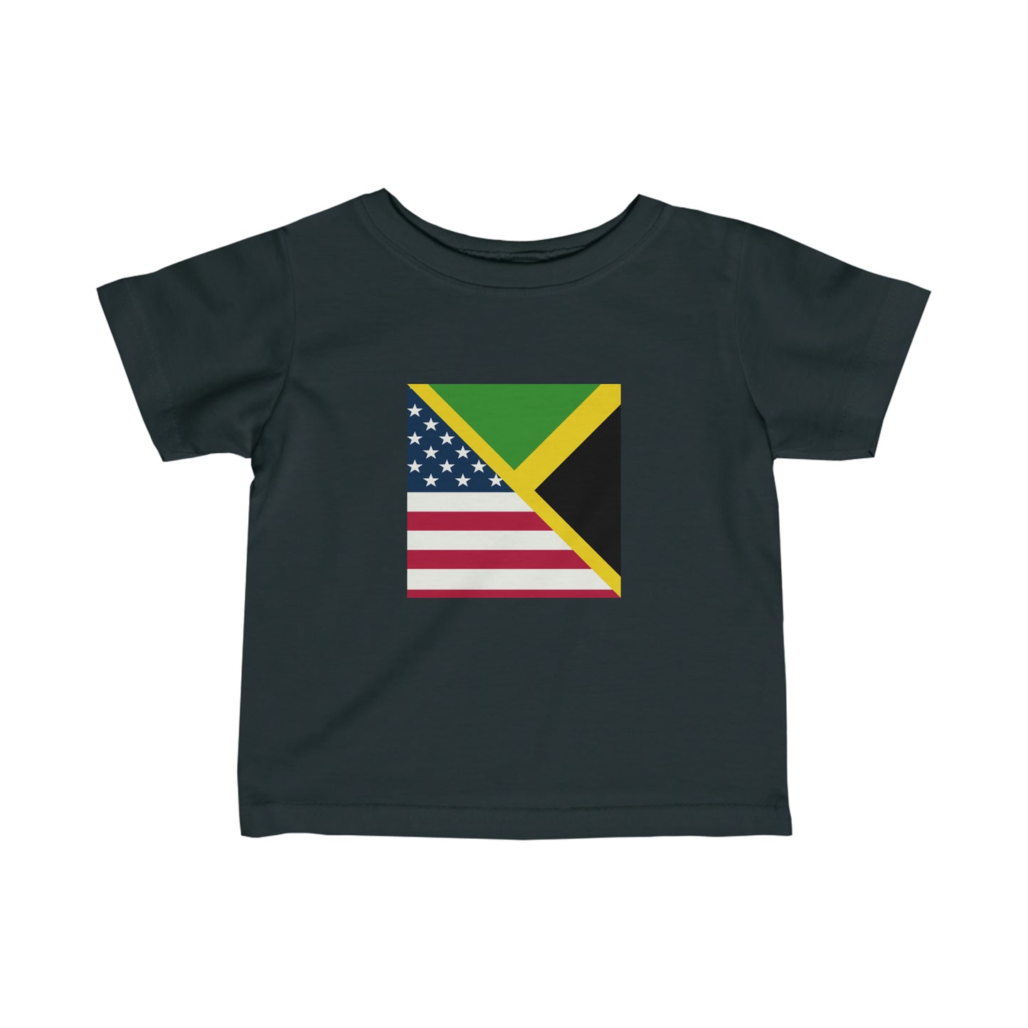 Infant Jamaican American Flag | Jamaica United States Toddler Tee Shirt