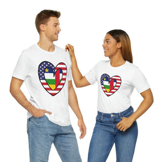 Central African Republic Valentines Day Gift Tee Shirt | USA Flag Wedding T-Shirt