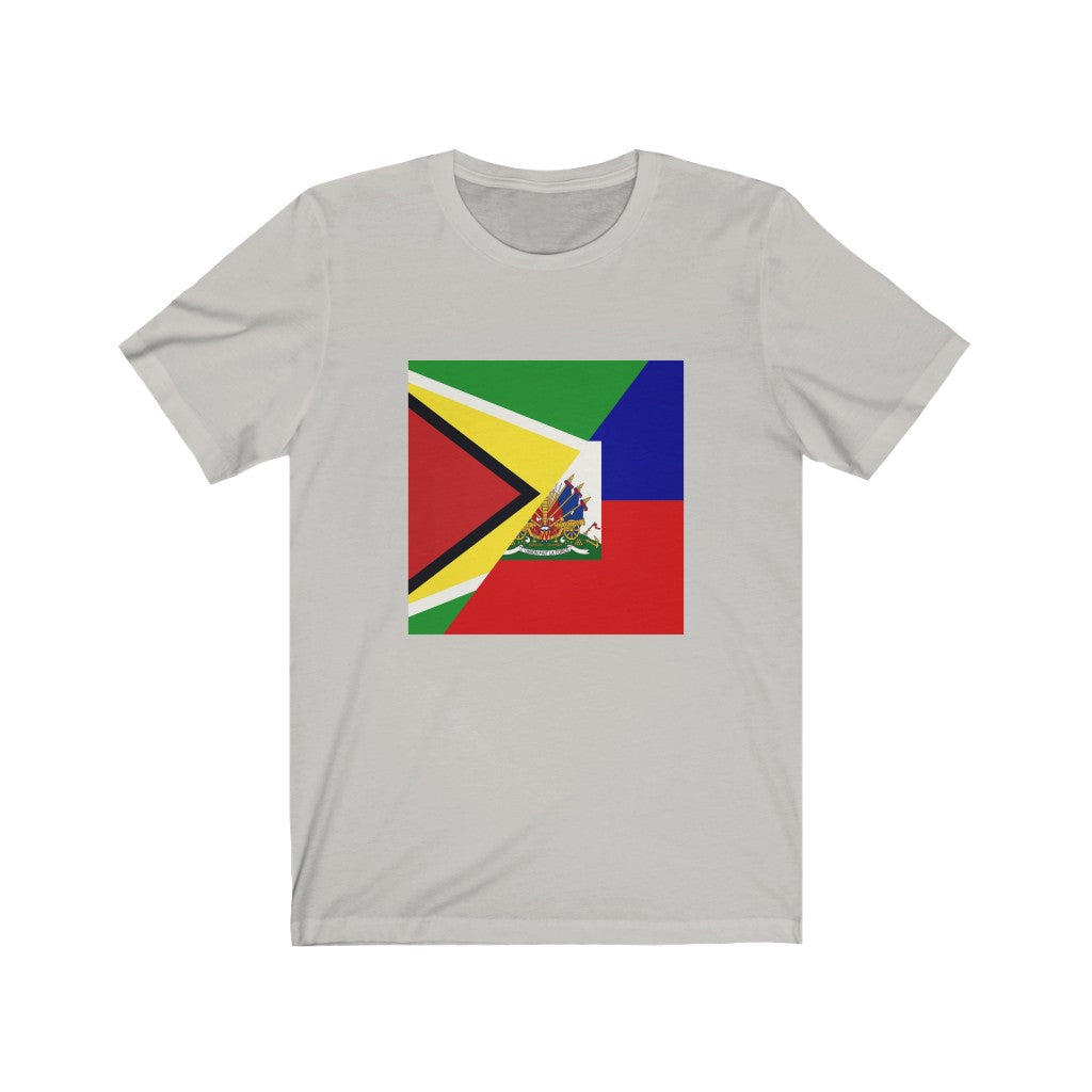 Half Haitian Guyanese Flag Tee | Haiti Guyana Shirt