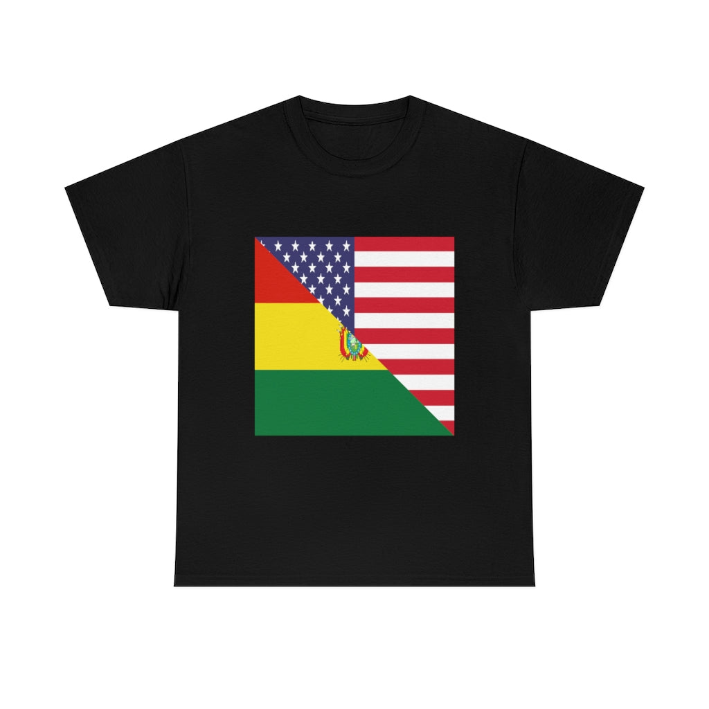 Bolivia American Flag Tee Shirt | Bolivian USA Tshirt