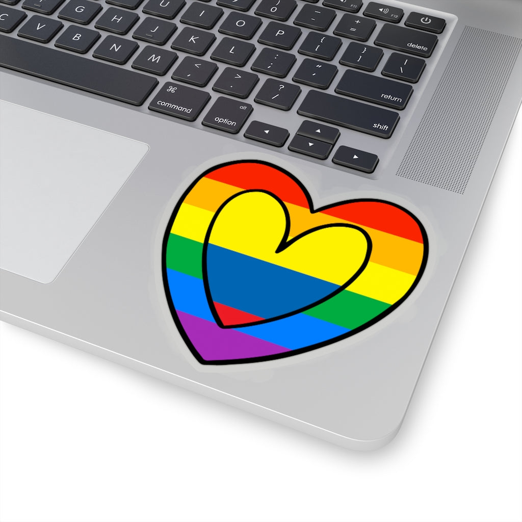 Colombian Pride Rainbow Flag Heart Sticker | Colombia Pride Month Accessory