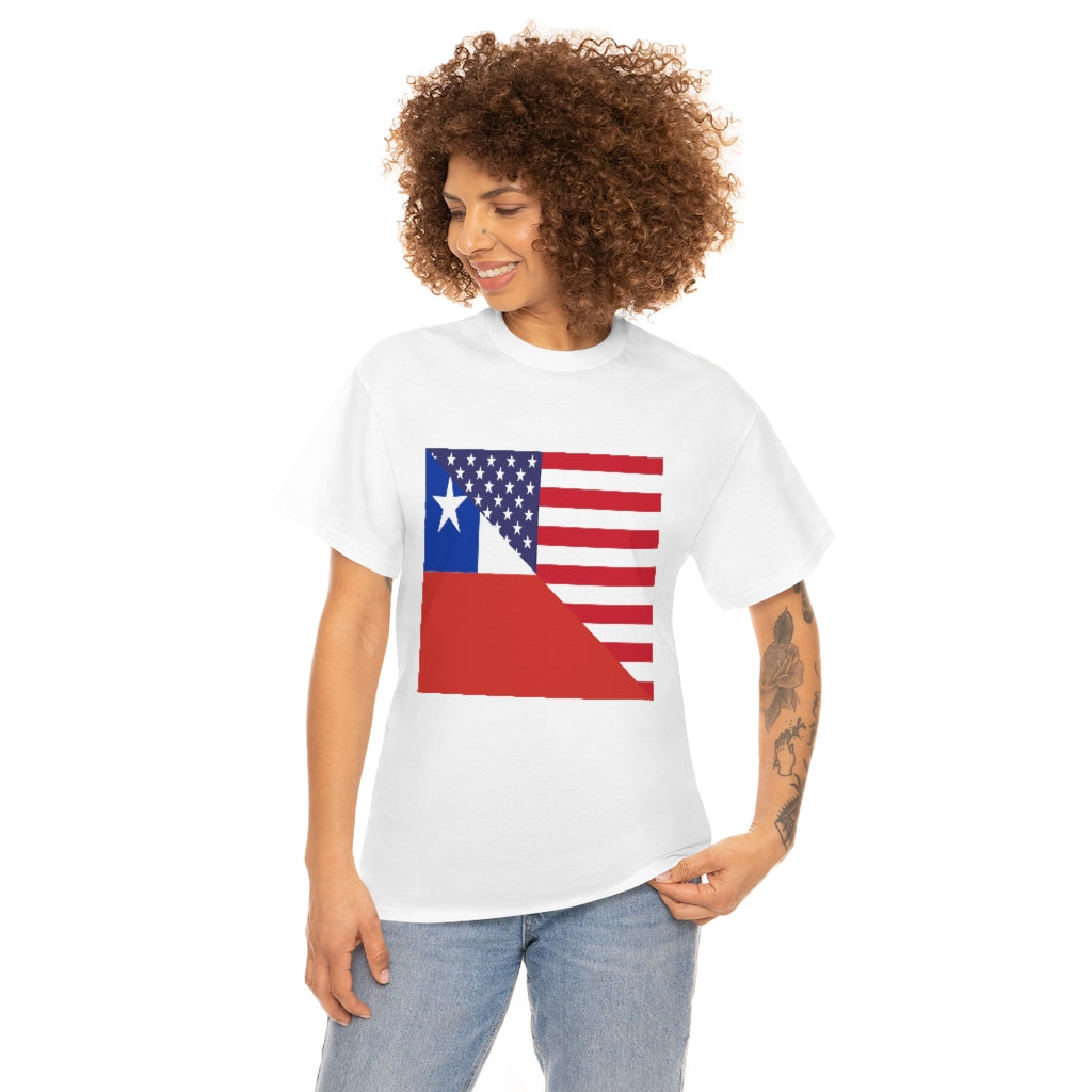 Chilean American Flag Tee Shirt | Unisex Chile USA Tshirt