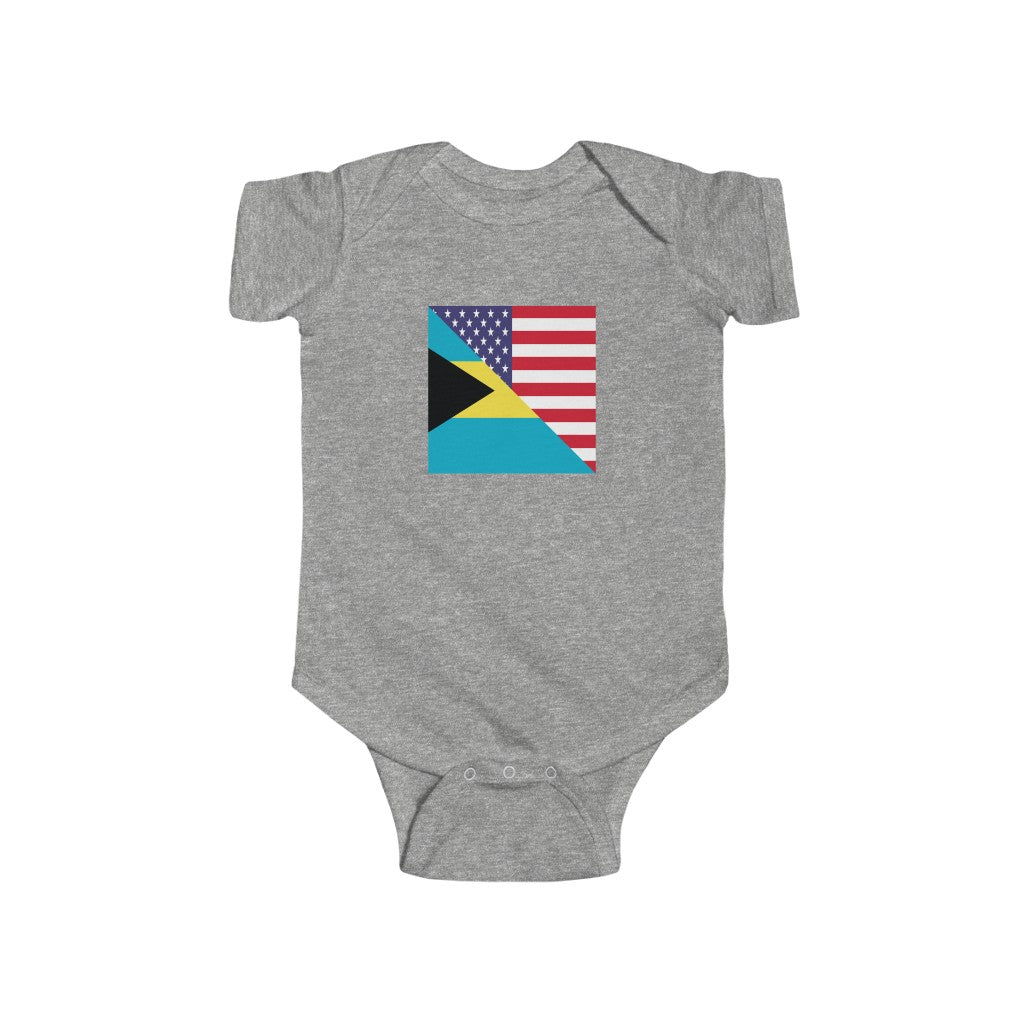 Bahamas American Flag Baby Bodysuit | Bahamian USA Newborn