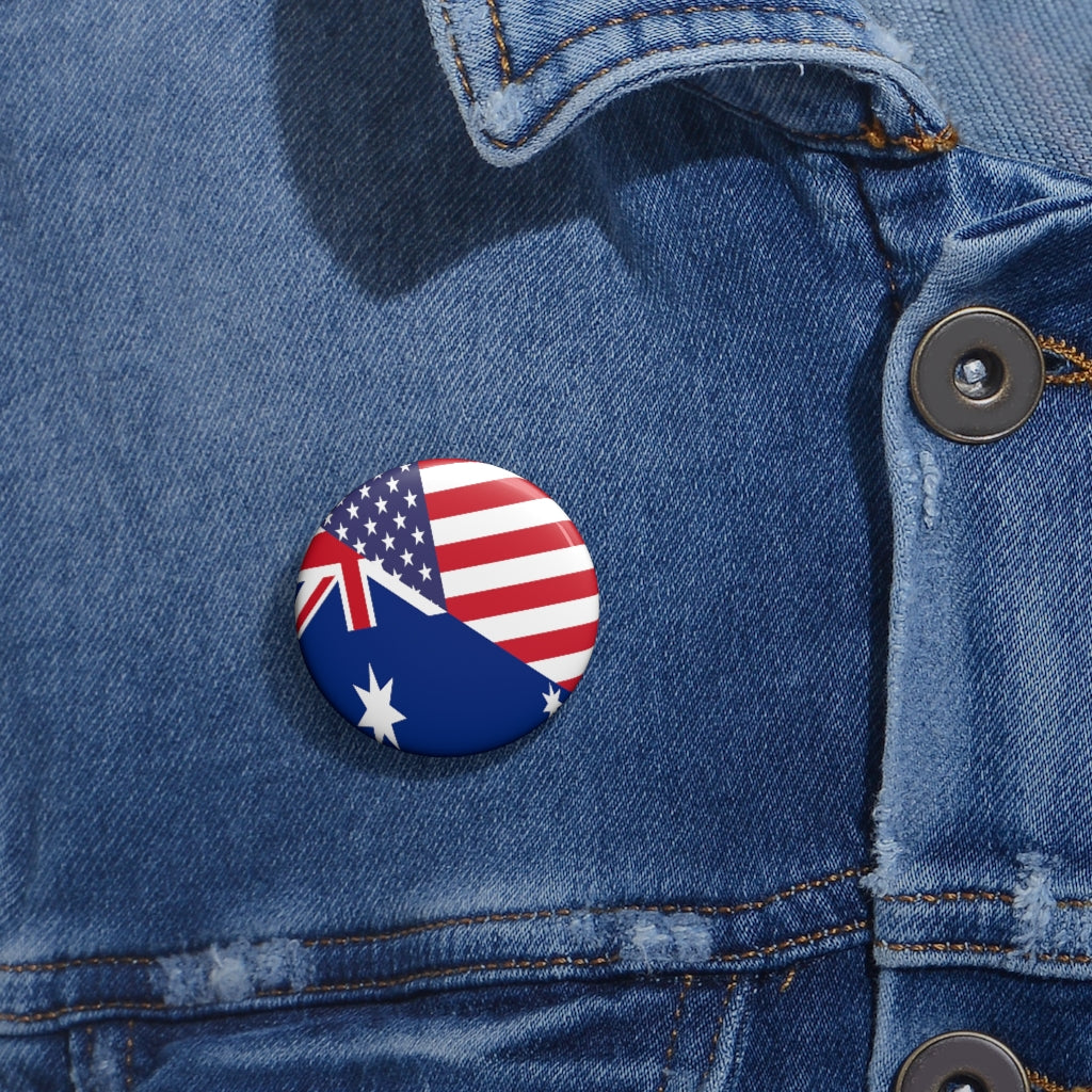 Australian American Flag Pin Button | Australia USA Pins