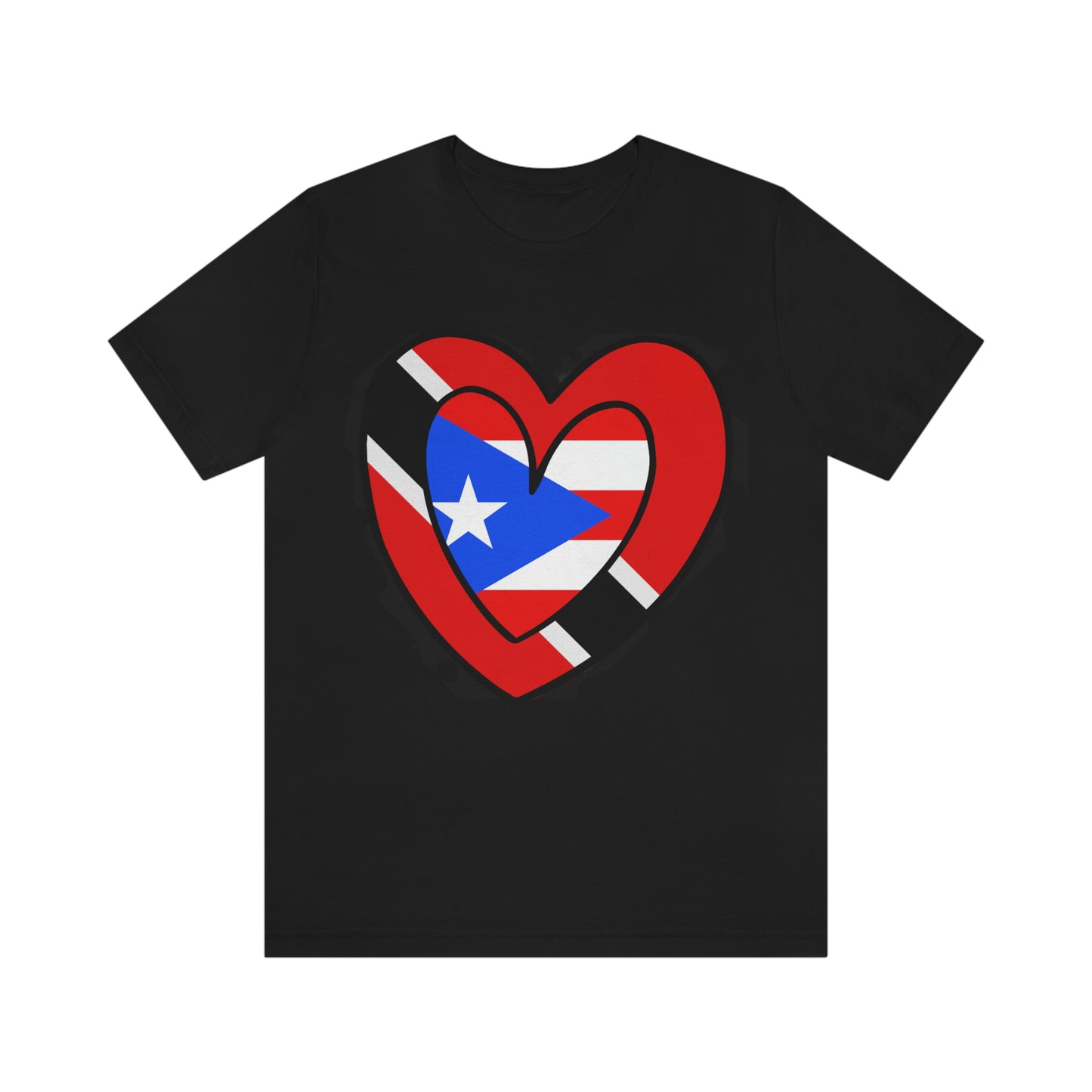 Trini Puerto Rican Heart Valentines Day Gift Tee Shirt | Trinidad Boricua Flag T-Shirt