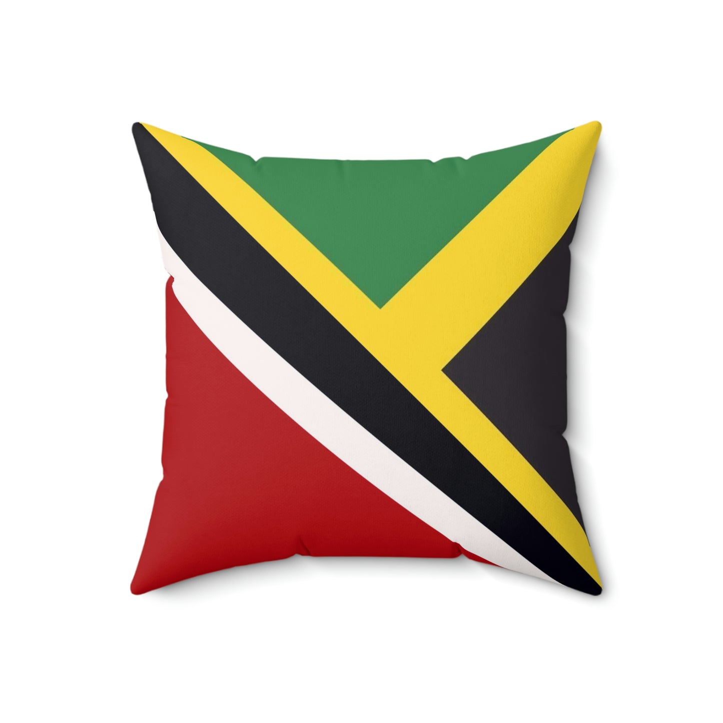 Trini Jamaican Flag | Trinidad Jamaica Flag Spun Polyester Square Pillow