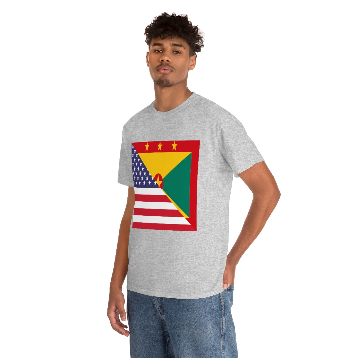 Grenadan American Flag Half Grenada USA T-Shirt | Unisex Tee Shirt