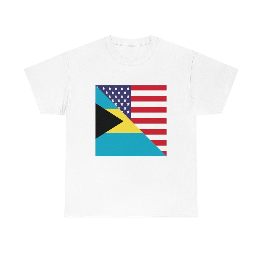 Bahamian American Flag Tee Shirt | Bahamas USA Tshirt