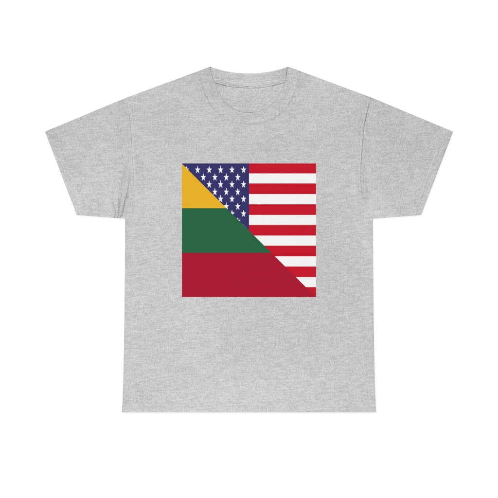 Lithuanian American Flag Unisex Tee Shirt | Lithuania Tshirt