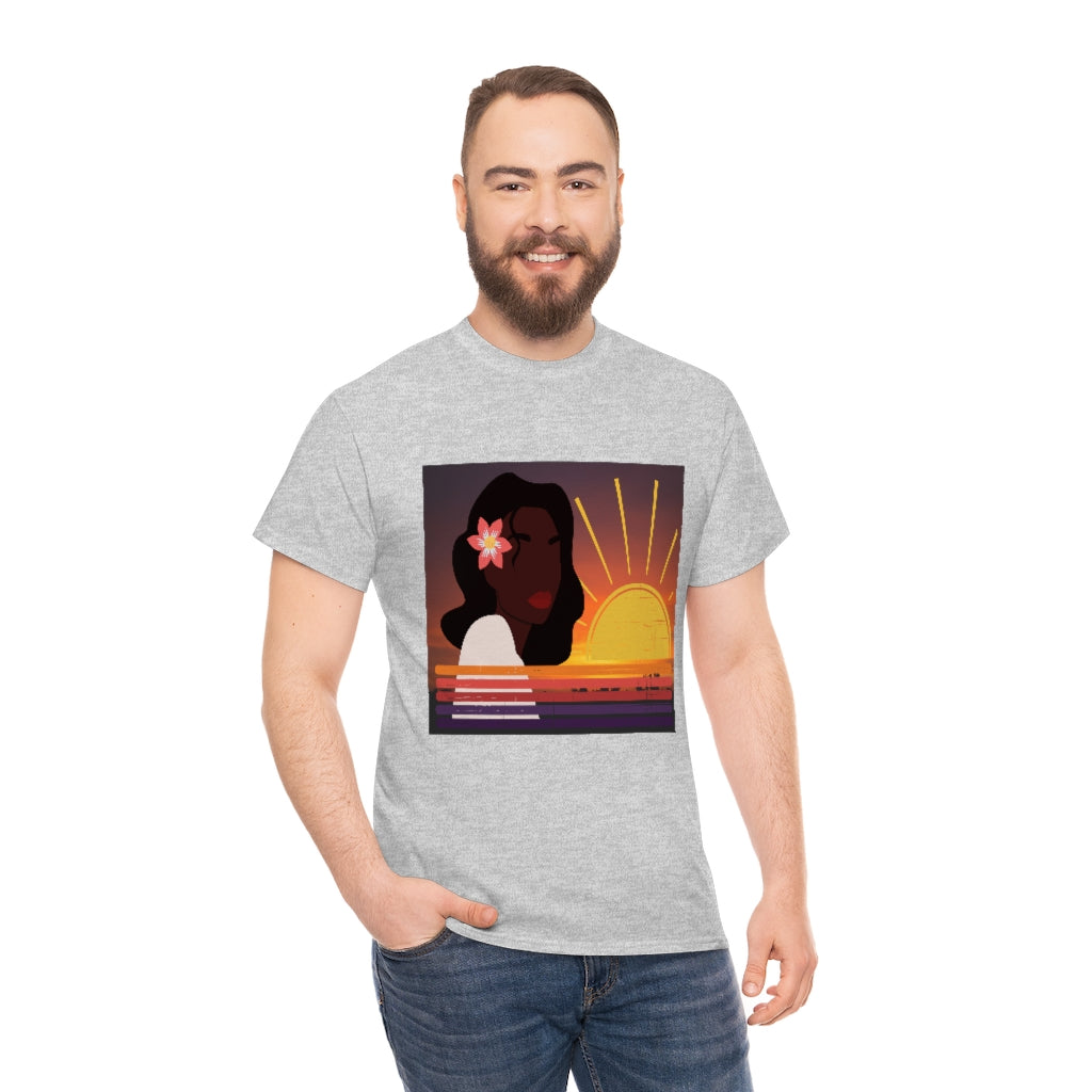 Black Woman Summer Sunrise Sunset T-Shirt | Unisex Men Women Shirt