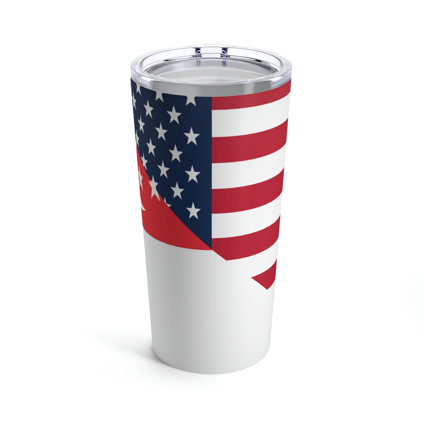 Singapore American Flag Half Singaporean USA Tumbler 20oz Beverage Container