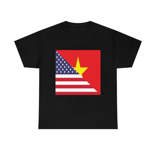 Vietnamese American Flag Half Vietnam USA T-Shirt | Unisex Tee Shirt