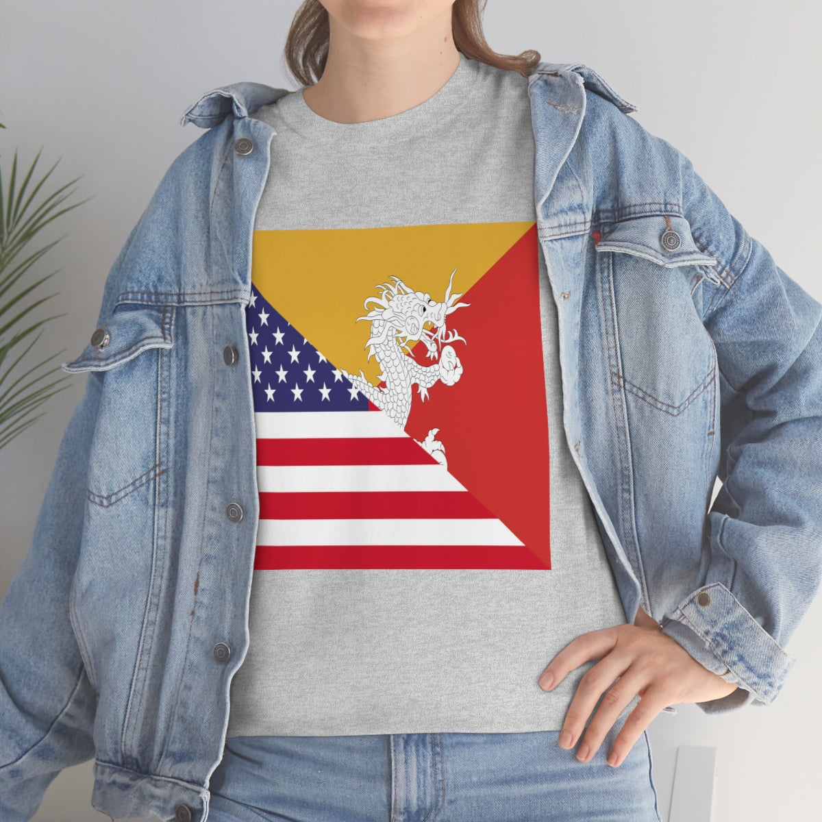 Bhutan American Flag Half Bhutanese USA T-Shirt | Unisex Tee Shirt