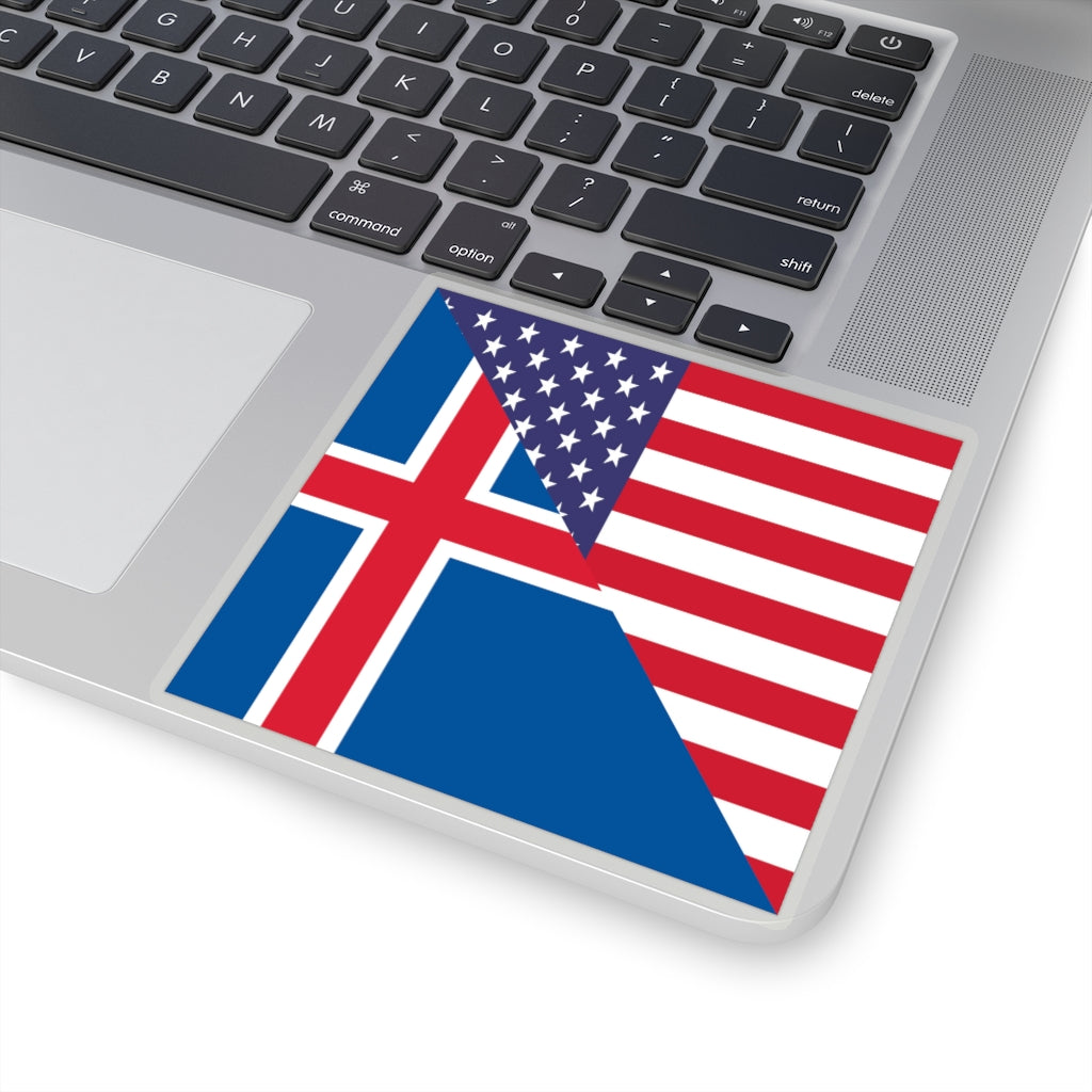 Icelander American Flag Sticker | Iceland USA Stickers