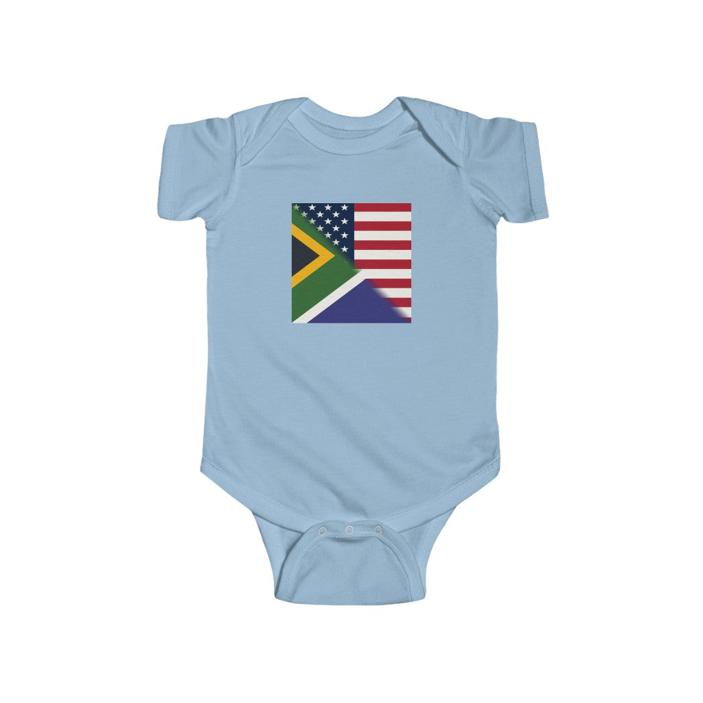 South Africa America Flag Baby Bodysuit | USA South African