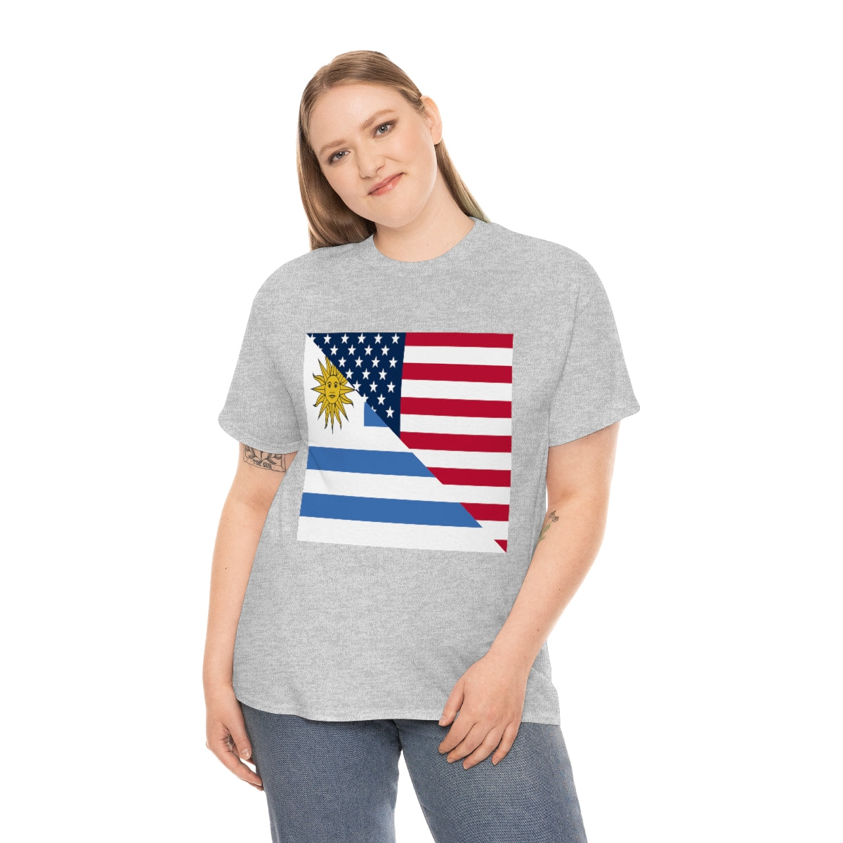 Uruguayan American Flag T-Shirt | Unisex Uruguay USA Tee Shirt