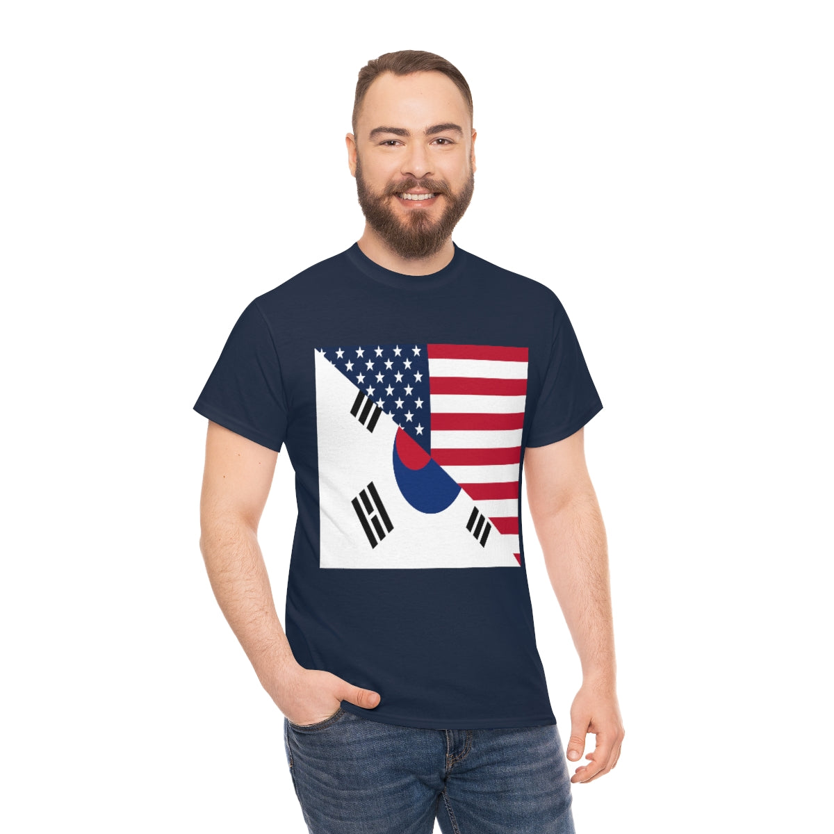 South Korean American Flag Half South Korea USA T-Shirt | Unisex Tee Shirt