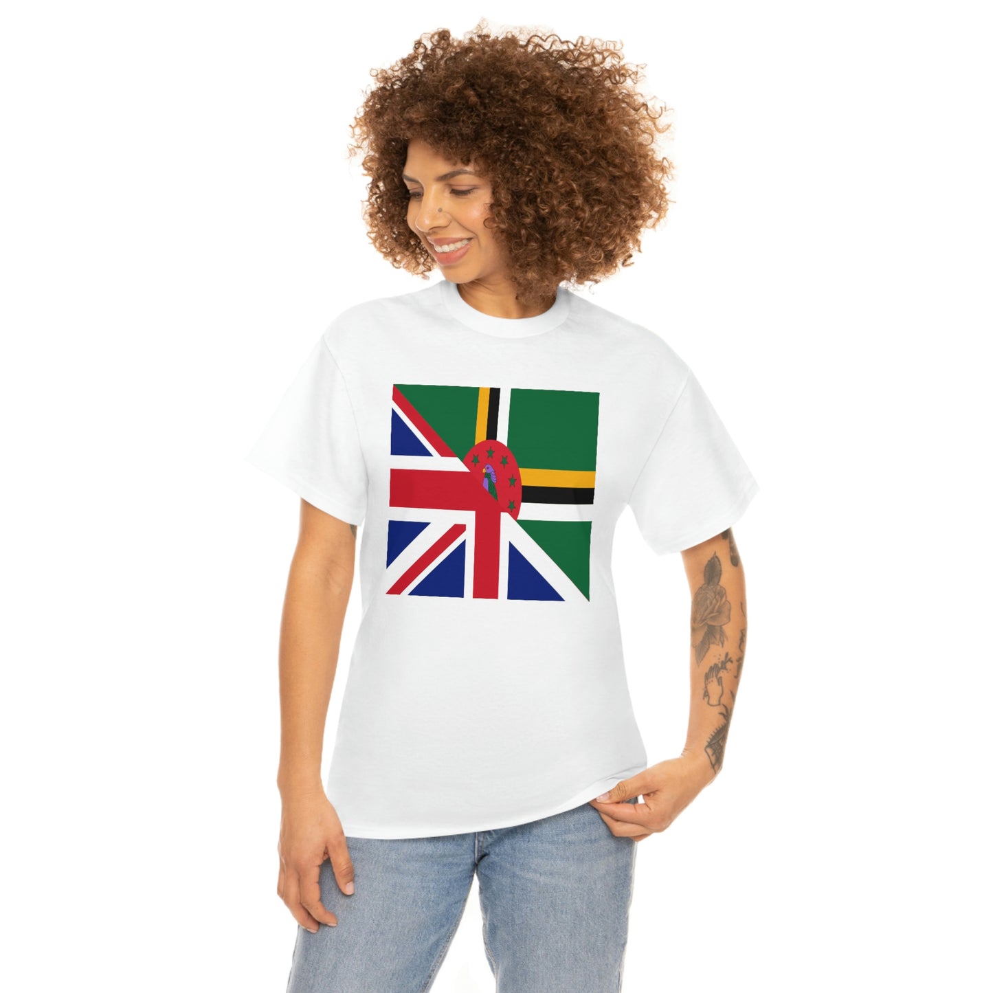 UK Union Jack Dominica Flag Half Dominican United Kingdom T-Shirt | Unisex Tee Shirt