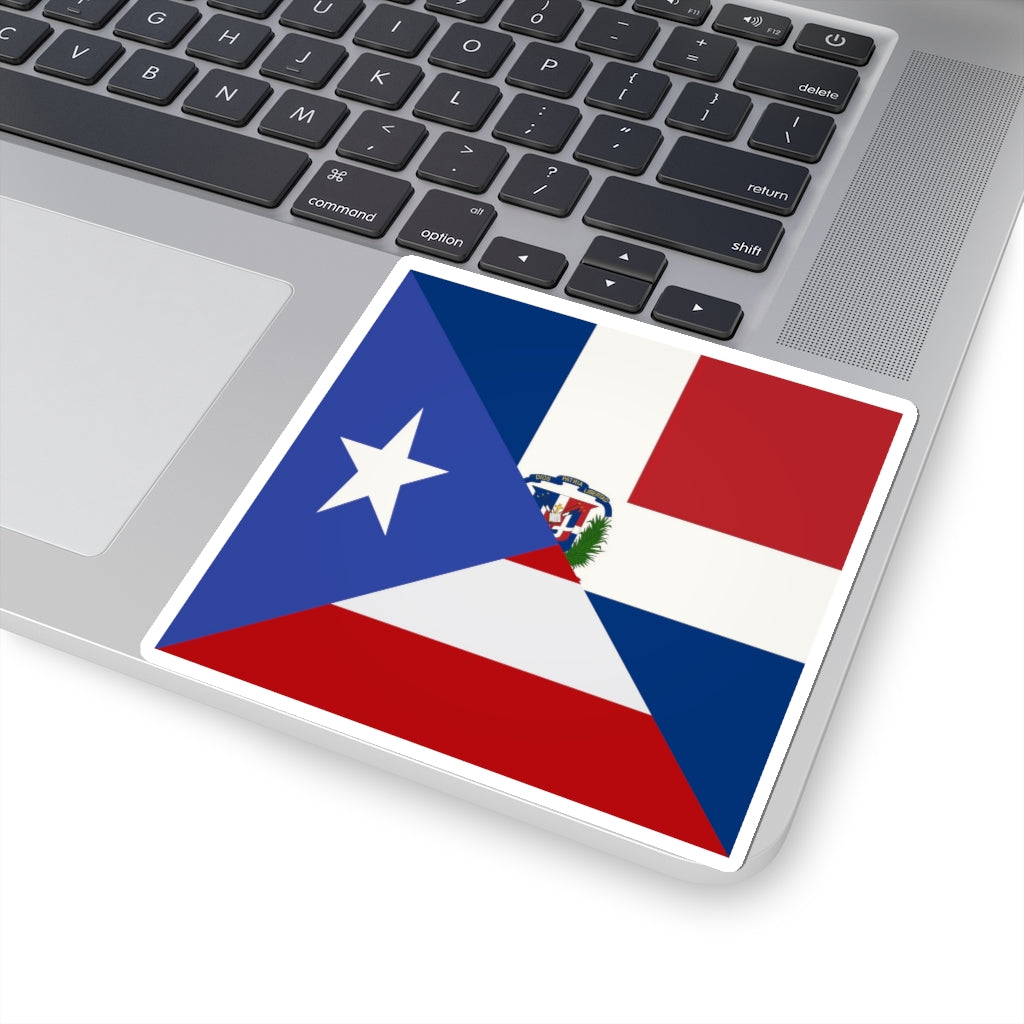 Puerto Rico Dominican Republic Flag Sticker | PR USA Accessory