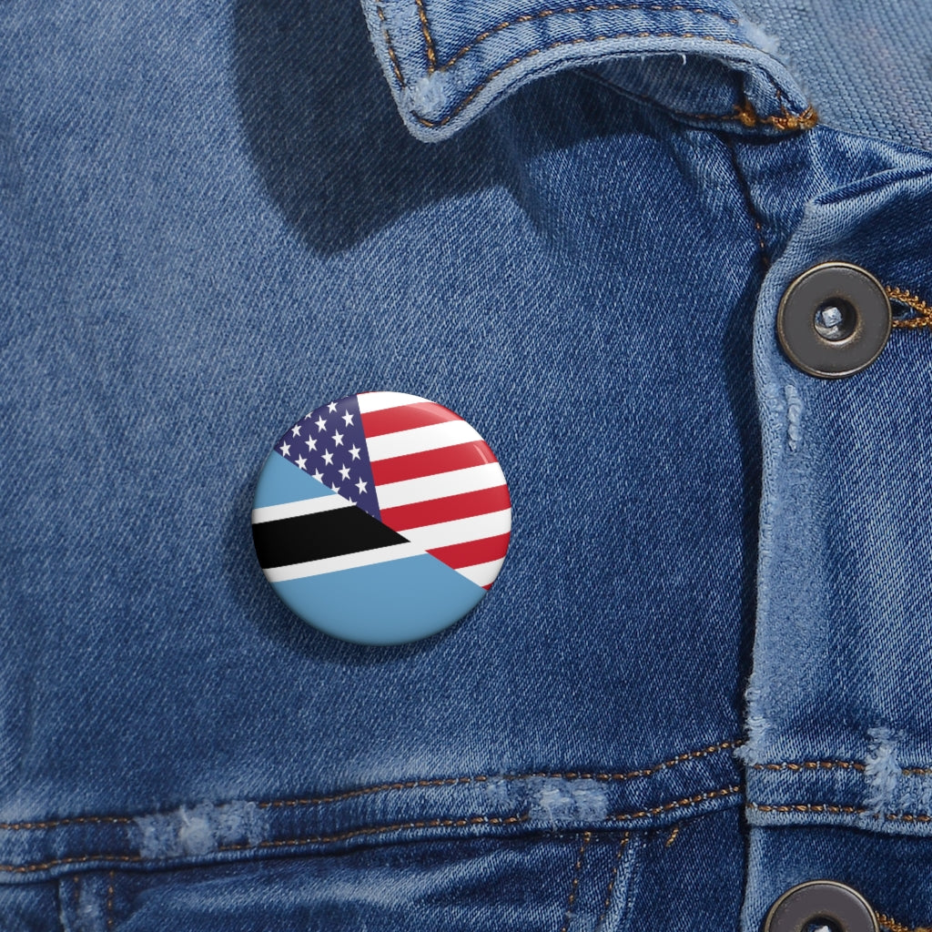 Botswana American Flag Pin Button | Motswana USA Pins