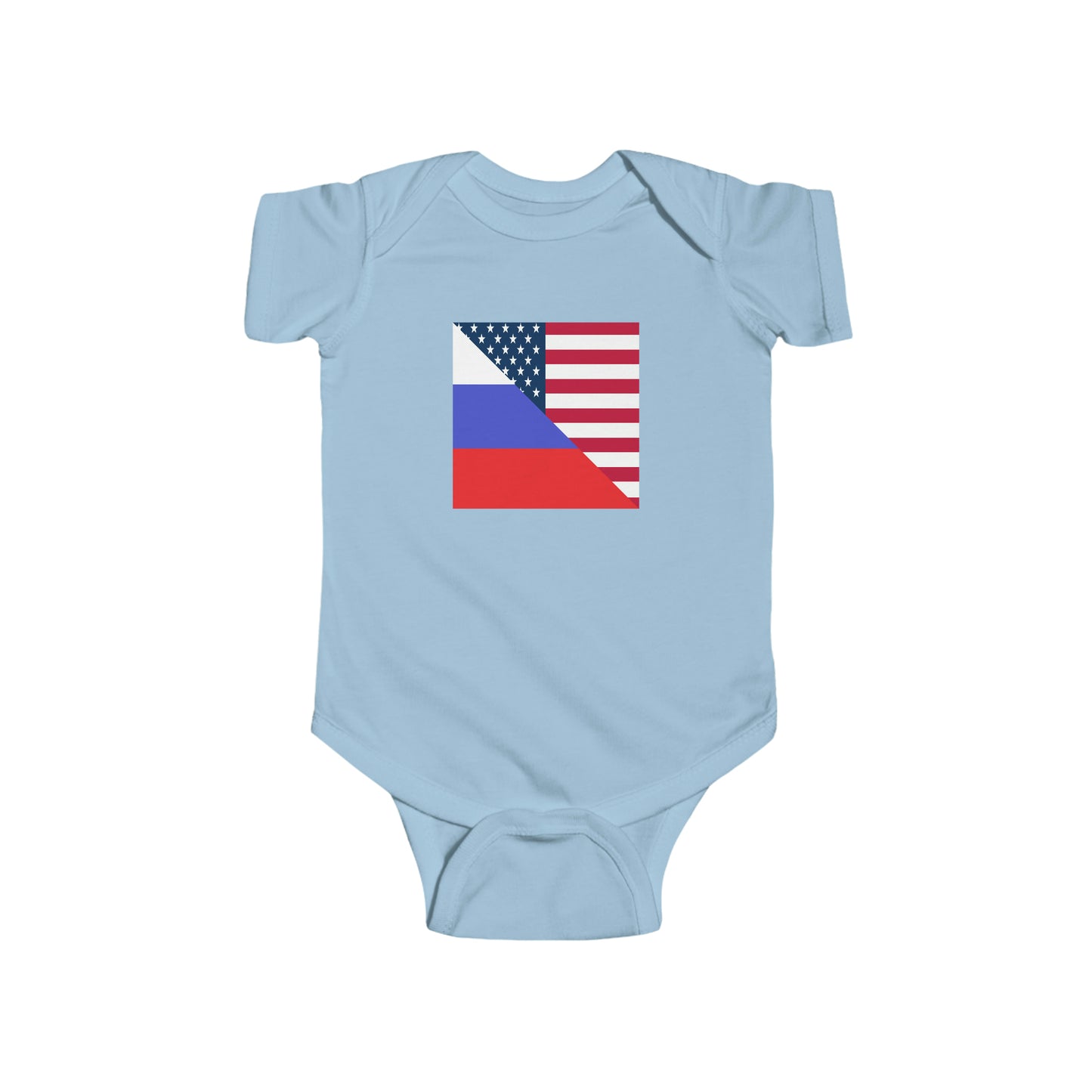 Russian American Flag Half Russia USA Baby Bodysuit | Newborn Boy Girl