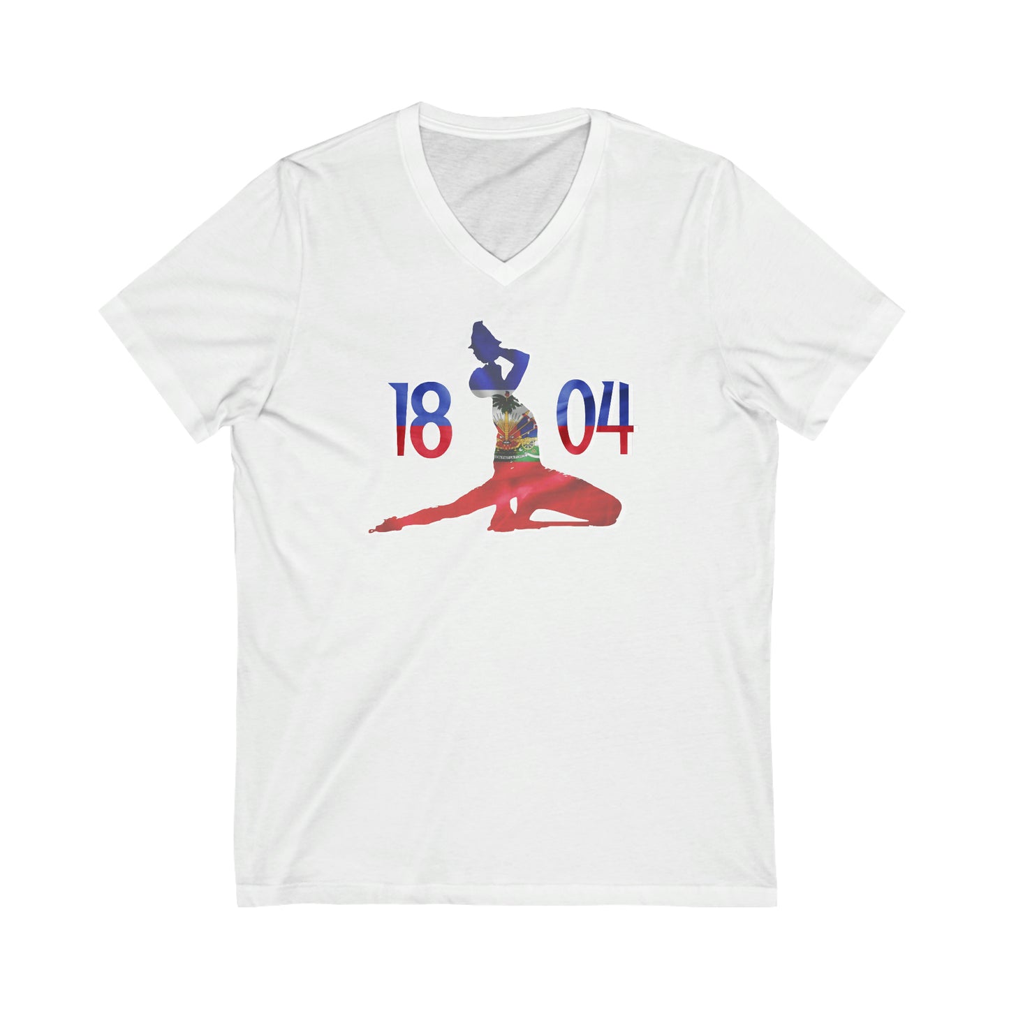 Haitian Flag 1804 Neg Mawon | Haitian Independence New Marron V-Neck T-Shirt | Unisex Vee Shirt