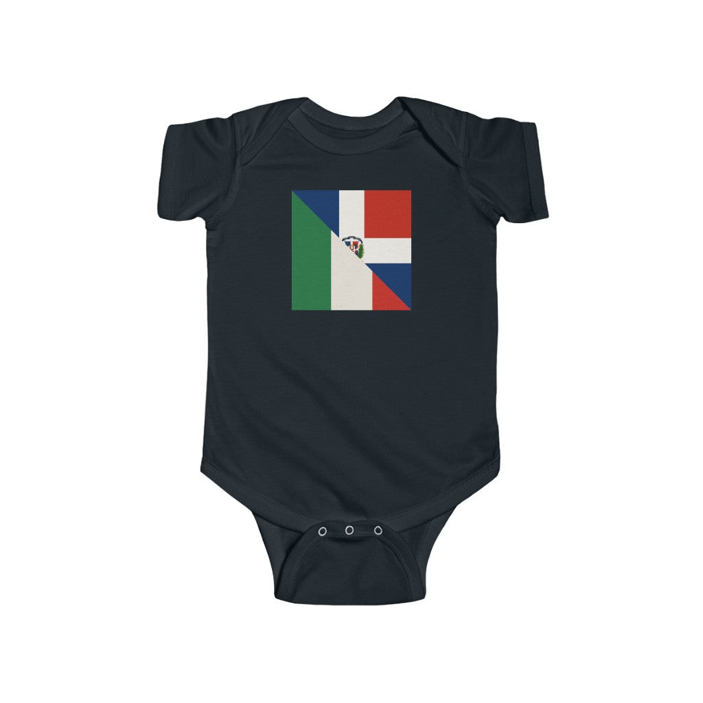 Half Dr Dominican Republic Italian Flag Baby Bodysuit | Boy Girl