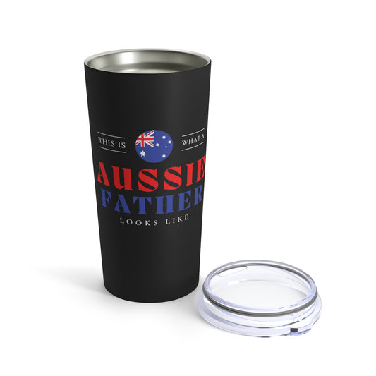 Aussie Father Looks Like Australia Flag Fathers Day Tumbler 20oz Beverage Container