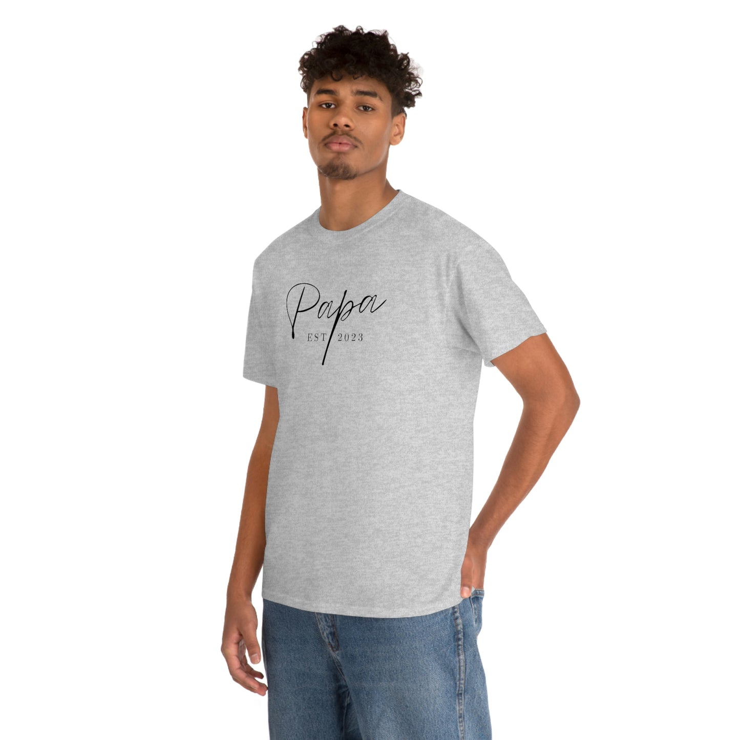 Papa Est 2023 Fathers Day Gift for Dad 2 T-Shirt | Unisex Tee Shirt