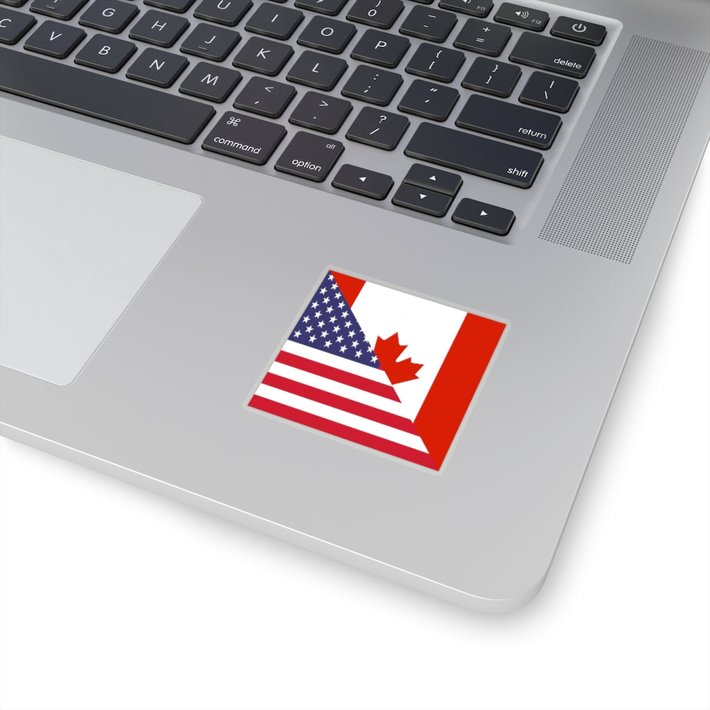 Canadian American Flag Sticker | Canada USA Stickers