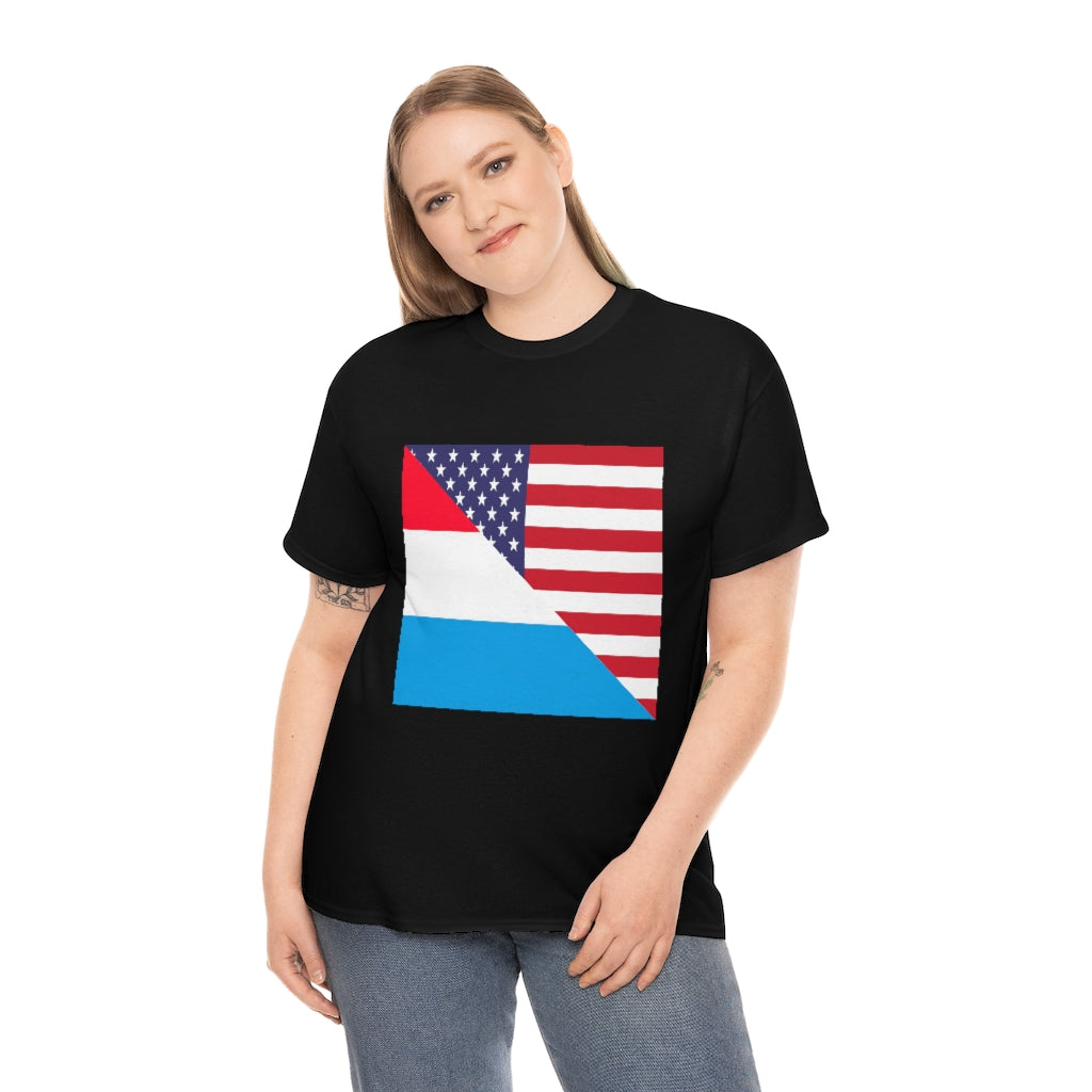 Luxembourg American Flag Unisex Tee Shirt | Luxembourger Tshirt